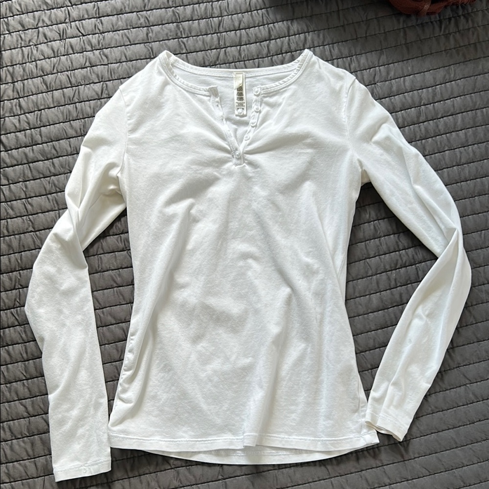 Skims White Long Sleeve Top